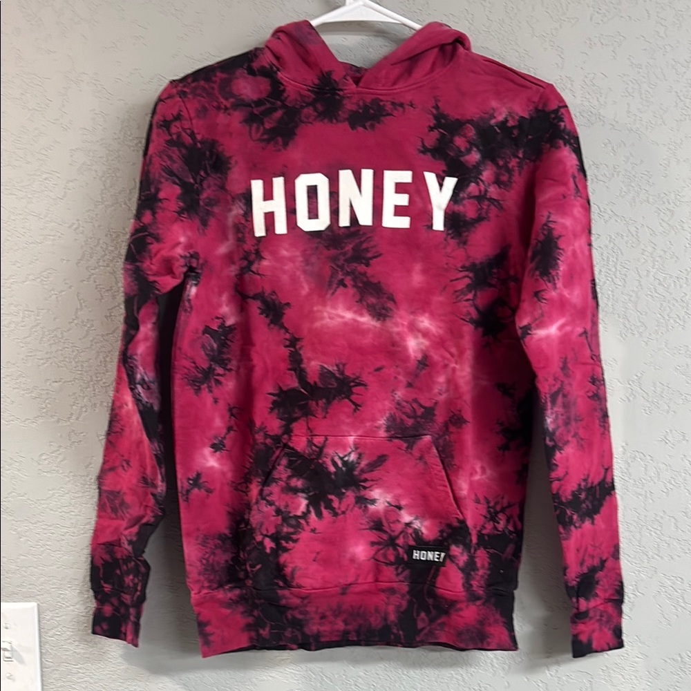 Pink and Black Tie-Dye Hoodie